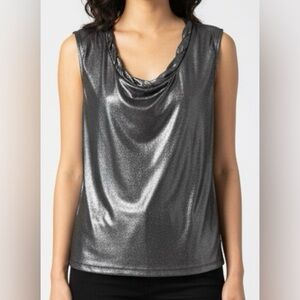 Armani Exchange Women’s Metallic Silver Sleeveless Top - Size Small